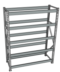 Стеллаж грузовой СГР 2500x1200x600 5 полок (без настила) Стеллаж грузовой СГР 2500x1200x600 5 полок (без настила)