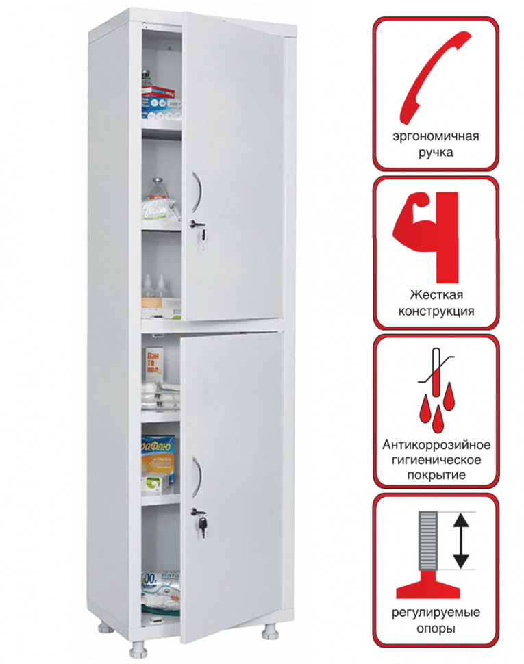 Медицинский шкаф HILFE МД 1 1657/SS купить в Белгороде