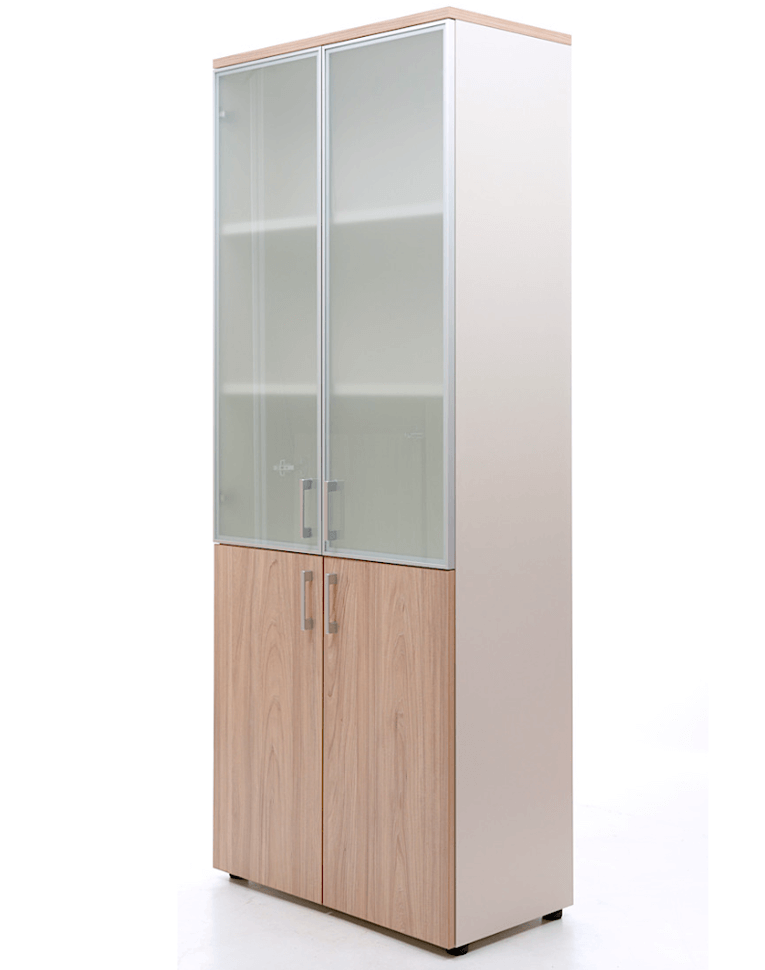 Шкаф NW 2080/2G со стеклом вяз натуральный/бежевый купить в Белгороде