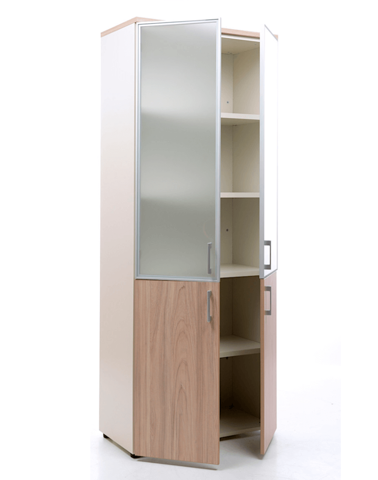Шкаф NW 2080/2G со стеклом вяз натуральный/бежевый купить в Белгороде