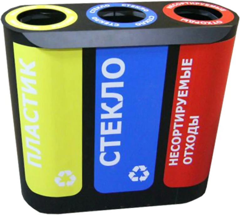 Урна для раздельного сбора мусора Альтернатива-3 с наклейками купить в Белгороде Урна для раздельного сбора мусора Альтернатива-3 с наклейками купить в Белгороде