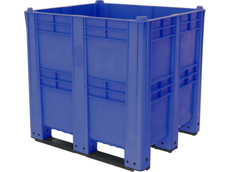 BoxPallet 1300х1150х1250 сплошной, на 3 полозьях синий купить в Белгороде BoxPallet 1300х1150х1250 сплошной, на 3 полозьях синий купить в Белгороде