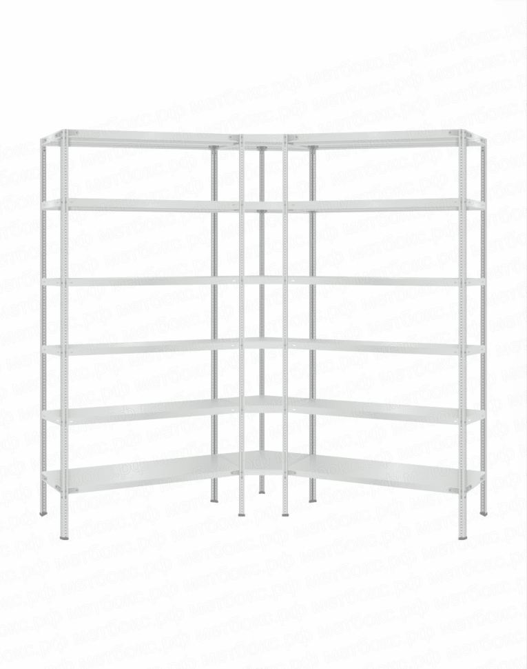 Стеллаж угловой 2000х1600х1600 (6 ярусов глубиной 400мм) купить в Белгороде Стеллаж угловой 2000х1600х1600 (6 ярусов глубиной 400мм) купить в Белгороде