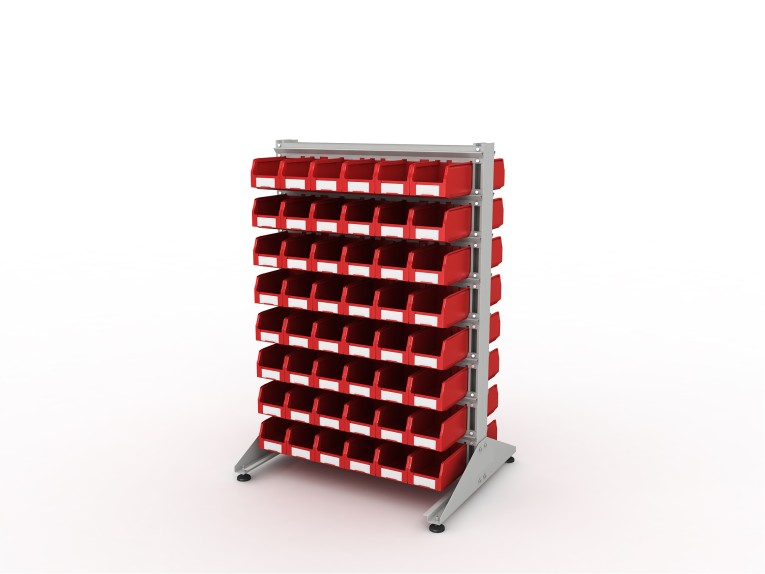 Стеллаж для пластиковых лотков SORTEX двухсторонний 1500x1000x800.02 купить в Белгороде