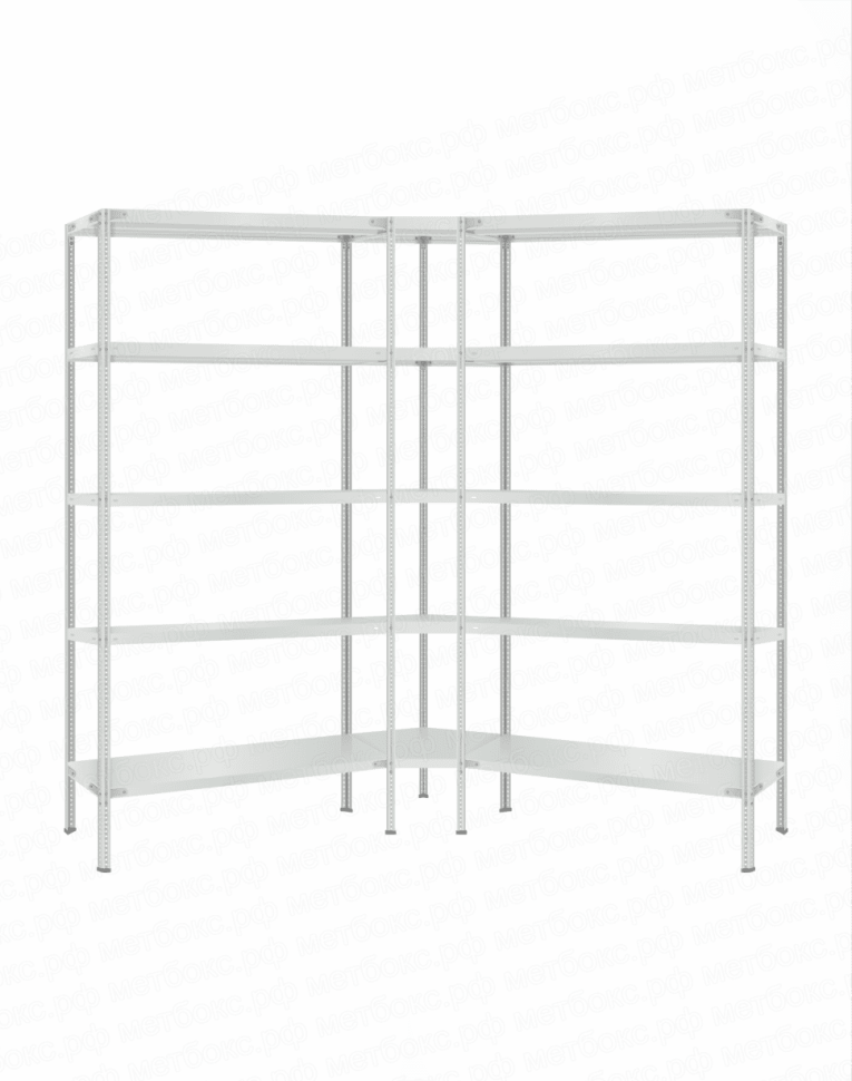 Стеллаж угловой 2000х1700х1700 (5 ярусов глубиной 500мм) купить в Белгороде Стеллаж угловой 2000х1700х1700 (5 ярусов глубиной 500мм) купить в Белгороде