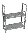 Стеллаж грузовой СГР 2500x2100x400 2 полки (металл)