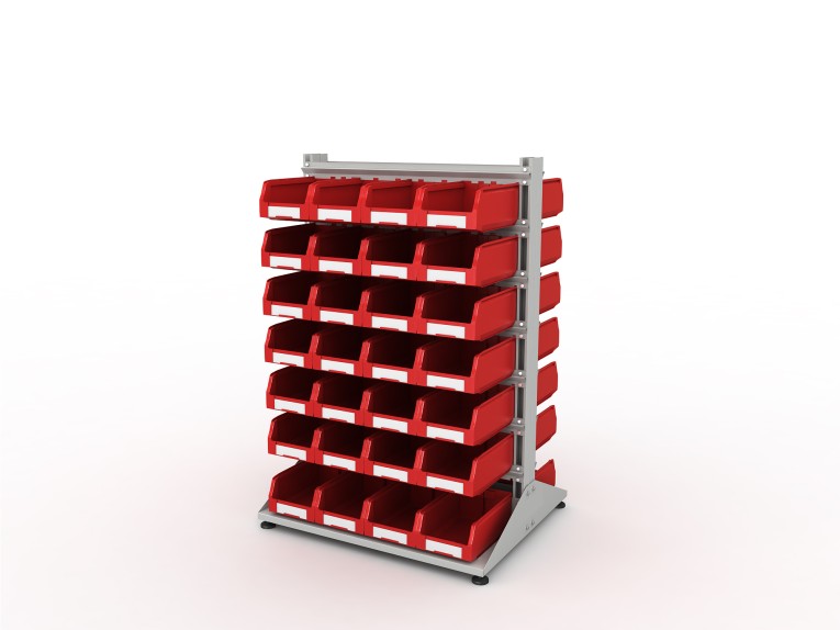 Стеллаж для пластиковых лотков SORTEX двухсторонний 1500x1000x800.03 купить в Белгороде