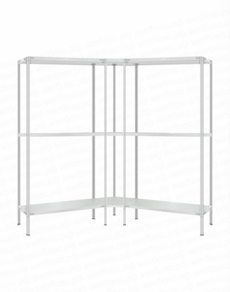Стеллаж угловой 2000х1800х1800 (3 яруса глубиной 600мм) купить в Белгороде