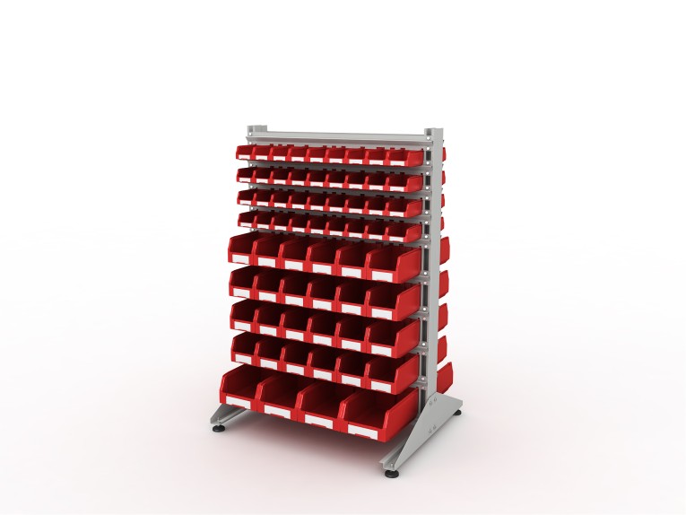 Стеллаж для пластиковых лотков SORTEX двухсторонний 1500x1000x800.05 купить в Белгороде