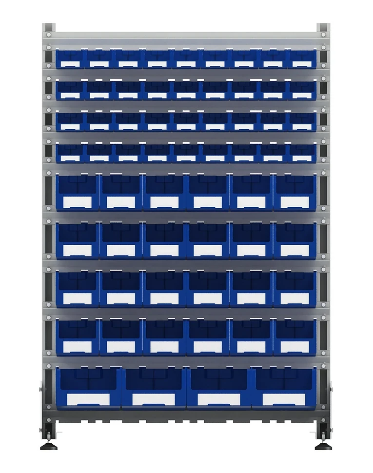 Стеллаж для пластиковых лотков SORTEX двухсторонний 1500x1000x800.05 купить в Белгороде