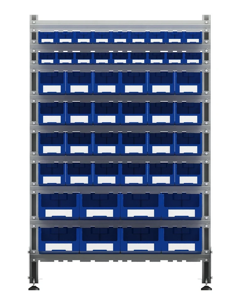 Стеллаж для пластиковых лотков SORTEX двухсторонний 1500x1000x800.06 купить в Белгороде