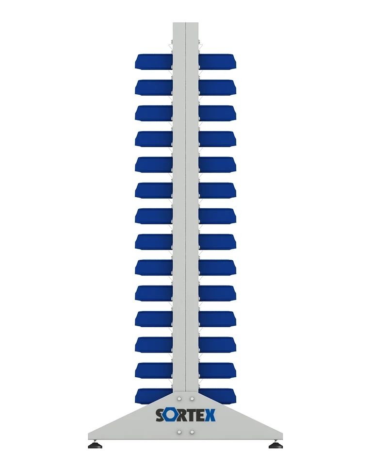 Стеллаж для пластиковых лотков SORTEX двухсторонний 1800x1000x800.01 купить в Белгороде