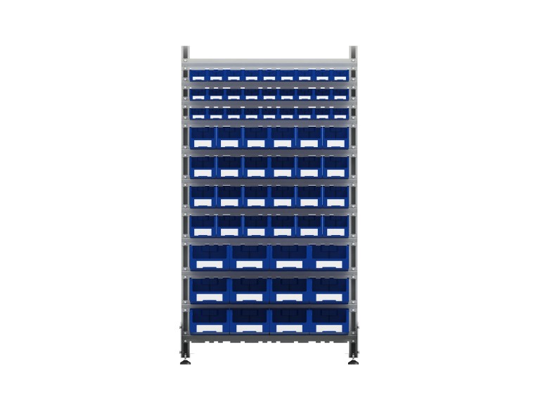 Стеллаж для пластиковых лотков SORTEX двухсторонний 1800x1000x800.05 купить в Белгороде