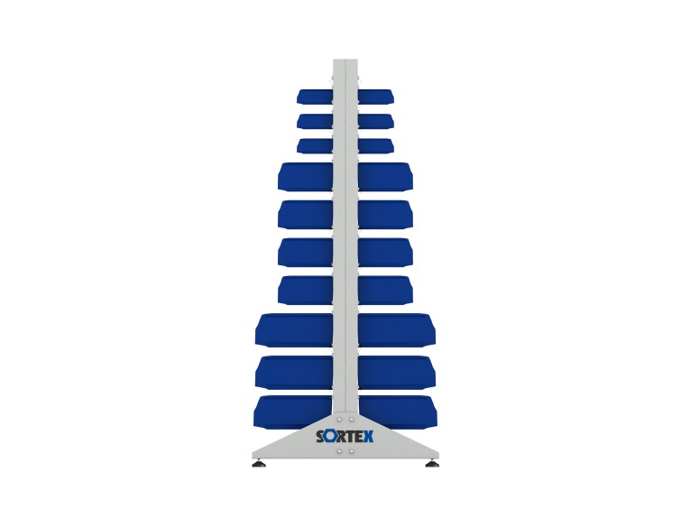 Стеллаж для пластиковых лотков SORTEX двухсторонний 1800x1000x800.05 купить в Белгороде