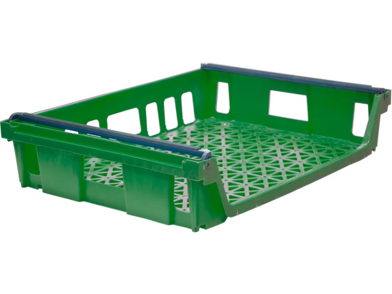 Ящик 744х557х167 со складываемыми ручками зелёный купить в Белгороде