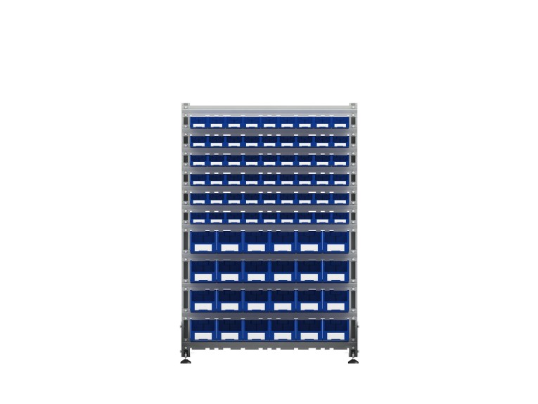 Стеллаж для пластиковых лотков SORTEX односторонний 1500x1000x450.04 купить в Белгороде