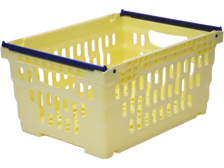 Ящик 400х300х200 со складываемыми ручками жёлтый купить в Белгороде Ящик 400х300х200 со складываемыми ручками жёлтый купить в Белгороде