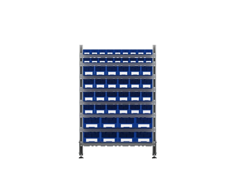 Стеллаж для пластиковых лотков SORTEX односторонний 1500x1000x450.06 купить в Белгороде