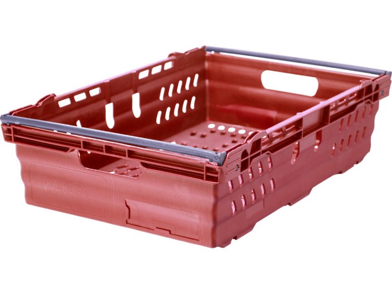 Ящик 600х400х167 со складываемыми ручками красный купить в Белгороде