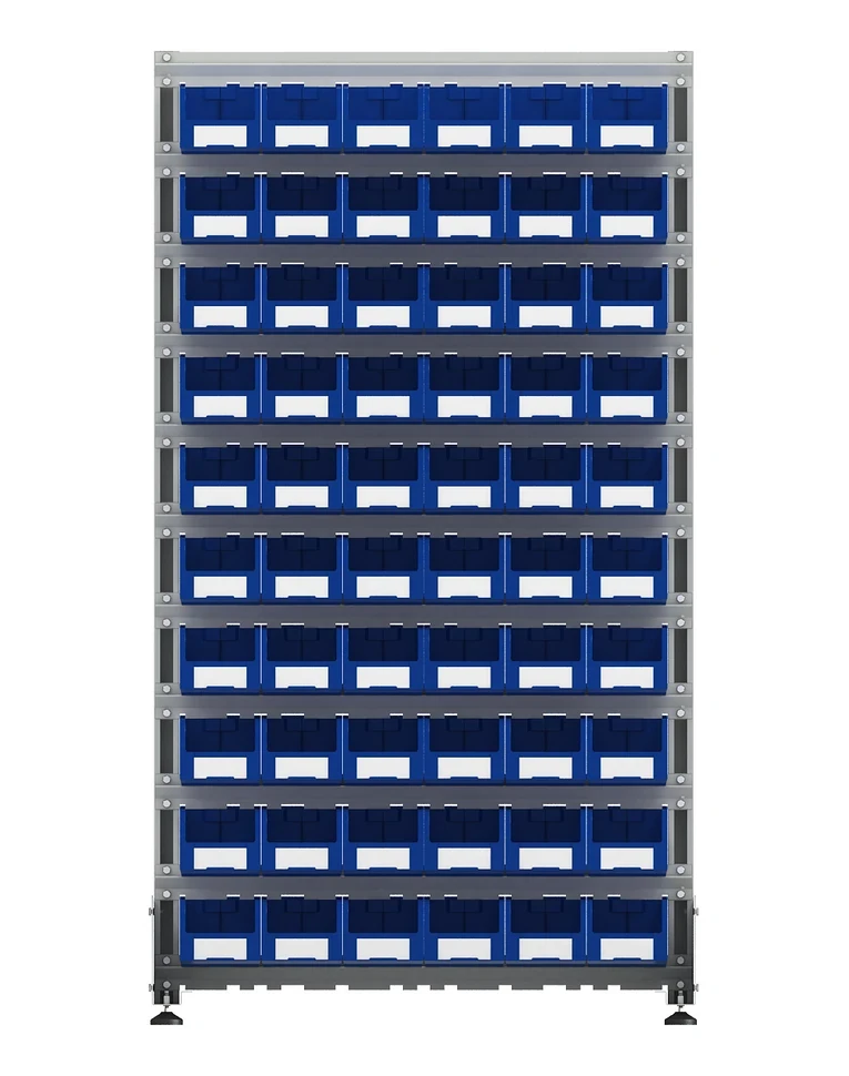 Стеллаж для пластиковых лотков SORTEX односторонний 1800x1000x450.02 купить в Белгороде