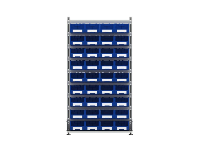 Стеллаж для пластиковых лотков SORTEX односторонний 1800x1000x450.03 купить в Белгороде