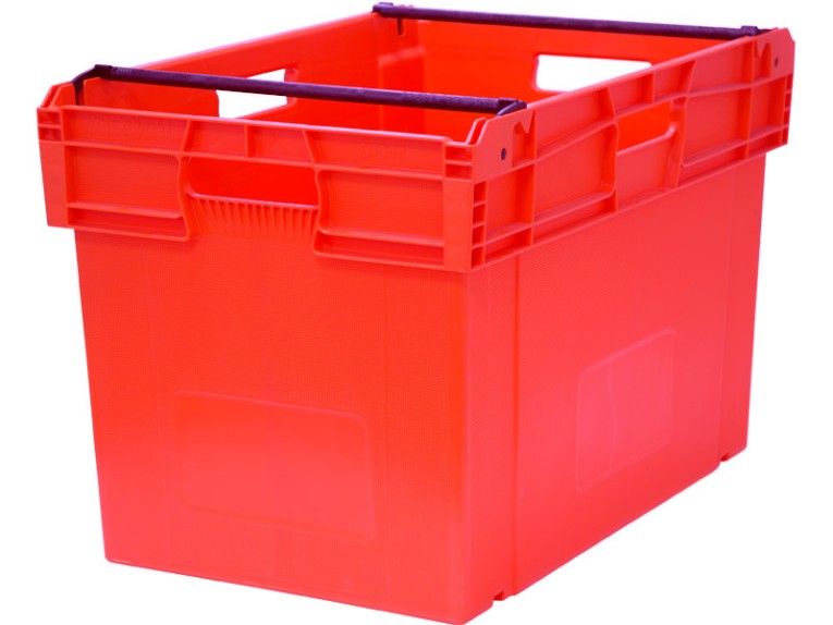 Ящик 600х400х407 со складываемыми ручками красный купить в Белгороде Ящик 600х400х407 со складываемыми ручками красный купить в Белгороде