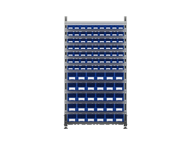 Стеллаж для пластиковых лотков SORTEX односторонний 1800x1000x450.04 купить в Белгороде Стеллаж для пластиковых лотков SORTEX односторонний 1800x1000x450.04 купить в Белгороде