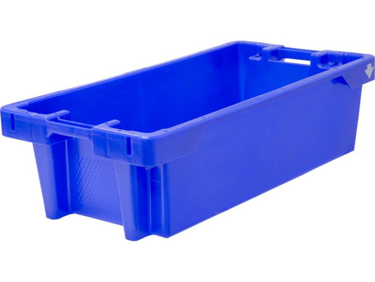 Ящик рыбный 800х400х225 конусный 25 кг/40 л с дренажными отверстиями синий 81650300 купить в Белгороде Ящик рыбный 800х400х225 конусный 25 кг/40 л с дренажными отверстиями синий 81650300 купить в Белгороде