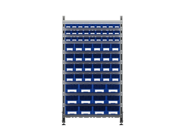 Стеллаж для пластиковых лотков SORTEX односторонний 1800x1000x450.05 купить в Белгороде