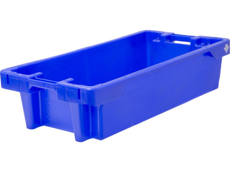 Ящик рыбный 800х450х190 конусный 20 кг/35 л с дренажными отверстиями синий 81670300 купить в Белгороде