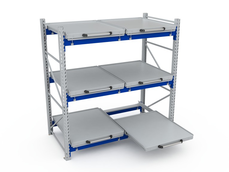 Стеллаж с выкатными платформами S-HEAVY 500 (3 яруса хранения) купить в Белгороде Стеллаж с выкатными платформами S-HEAVY 500 (3 яруса хранения) купить в Белгороде